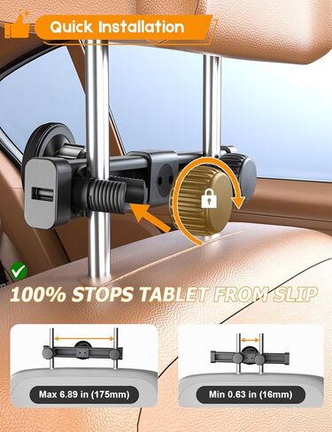 OHLPRO 2-Pack Magnetic Headrest Tablet Holder for Car Back Seat iPad Mount Compatible with Magsafe Phones Tablet iPad Pro Air Mini Galaxy Tab and Devices for Kids, Road Trip Essentials in Saudi Arabia