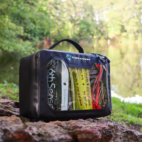 حقيبة Evolution Fishing Plastix - صندوق تخزين طُعم بلاستيكي ناعم متوسط ​​الحجم ومقاوم للماء، هيكل داخلي من مادة EVA، غطاء شفاف، فواصل قابلة للإزالة، منظم أدوات in Kuwait