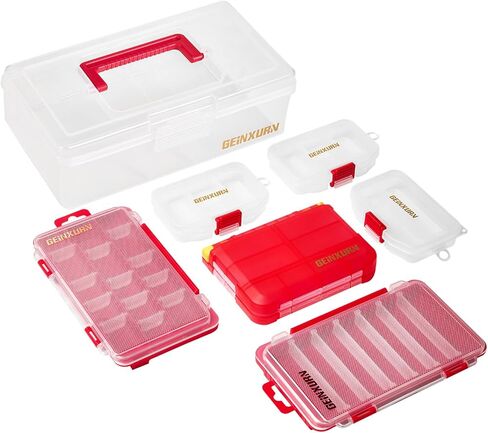 Portable Fishing Tackle Box, 16 Compartment Plastic Storage Organizer Case for Fishing Lures Hooks Baits and Small Accessories, Transparent DIY Tool Box with Fixed Dividers in Saudi Arabia