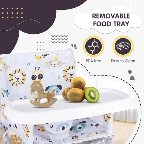 Portable Baby Chair, Folding Booster Seat with Tray for Dining Table Compact Camping Chair for Lawn Beach Travel Babies 6-36 Months in Saudi Arabia