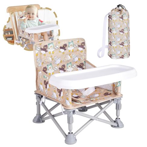 Portable Baby Chair, Folding Booster Seat with Tray for Dining Table Compact Camping Chair for Lawn Beach Travel Babies 6-36 Months in Saudi Arabia