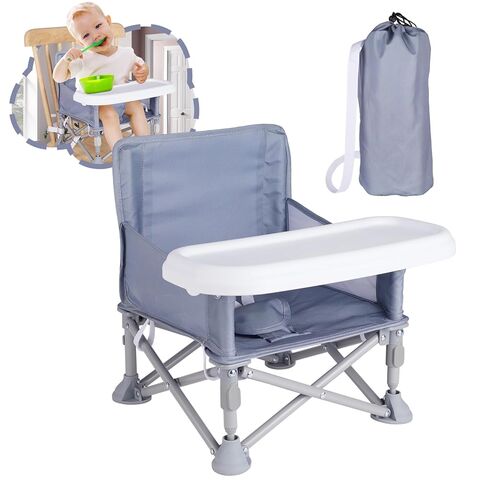 Portable Baby Chair, Folding Booster Seat with Tray for Dining Table Compact Camping Chair for Lawn Beach Travel Babies 6-36 Months in Saudi Arabia