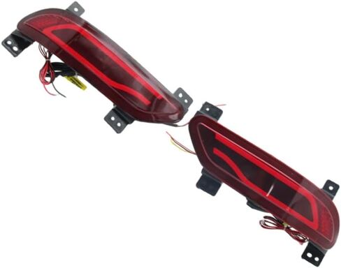 Riloer Red Lens LED Rear Bumper Reflector Light, Compatible with Chevrolet 2014-2019 Captiva, DRL Bumper Reflector Brake Tail Turn Signal Lights in Kuwait