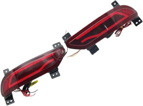 Riloer Red Lens LED Rear Bumper Reflector Light, Compatible with Chevrolet 2014-2019 Captiva, DRL Bumper Reflector Brake Tail Turn Signal Lights in Kuwait