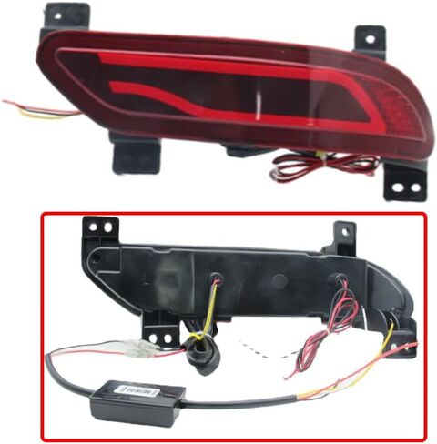 Riloer Red Lens LED Rear Bumper Reflector Light, Compatible with Chevrolet 2014-2019 Captiva, DRL Bumper Reflector Brake Tail Turn Signal Lights in Kuwait
