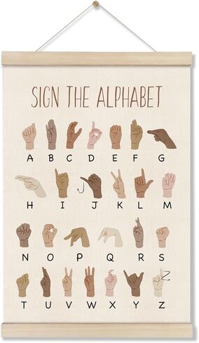 DOI-LANEE Woodland Tracks Poster Hanger Frame, Canvas Artwork Woodland Nursery, Jungle Nursery Decor, Animal Tracks Field Guide Sign, Forest Wall Art, Boy Wall Decor in Saudi Arabia