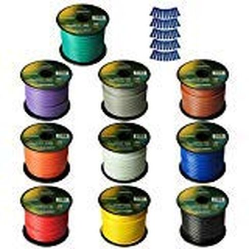 Harmony Audio Primary Single Conductor 16 Gauge Power or Ground Wire - 10 Rolls - 1000 Feet - Color Mix for Car Audio/Trailer/Model Train/Remote in Saudi Arabia