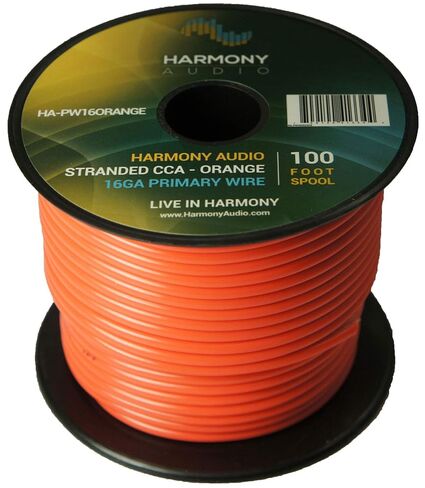 Harmony Audio Primary Single Conductor 16 Gauge Power or Ground Wire - 10 Rolls - 1000 Feet - Color Mix for Car Audio/Trailer/Model Train/Remote in Saudi Arabia