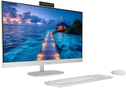 كمبيوتر مكتبي HP الكل في واحد مقاس 27 بوصة FHD، معالج Intel Ultra 7 155U 12 نواة، ذاكرة وصول عشوائي 16 جيجابايت ومساحة تخزين 1 تيرابايت (512 جيجابايت SSD + مجموعة إرساء 512 جيجابايت)، Windows 11، لوحة مفاتيح وماوس لاسلكيين، سماعات NLY، أبيض in Saudi Arabia
