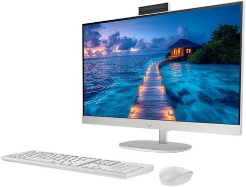 كمبيوتر مكتبي HP الكل في واحد مقاس 27 بوصة FHD، معالج Intel Ultra 7 155U 12 نواة، ذاكرة وصول عشوائي 16 جيجابايت ومساحة تخزين 1 تيرابايت (512 جيجابايت SSD + مجموعة إرساء 512 جيجابايت)، Windows 11، لوحة مفاتيح وماوس لاسلكيين، سماعات NLY، أبيض in Saudi Arabia