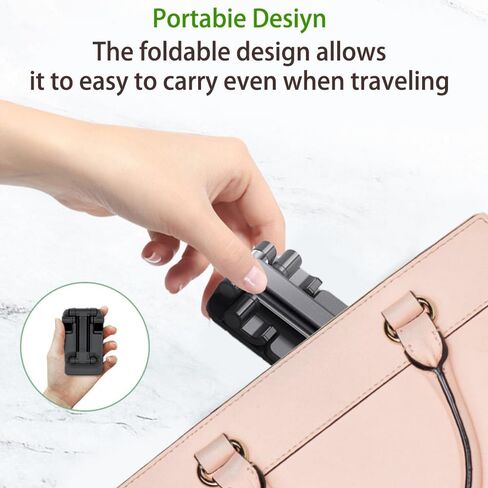 Foldable Phone Stand for Desk,Adjustable Angle of View,Portable Electronic Device Stand,Mobile Phone Universal,Black in Saudi Arabia
