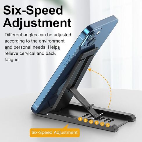 2 Adjustable Phone Stands, Foldable Desktop Holders for Smartphones & Tablets, Compatible with Various Devices (Black/White) in Saudi Arabia