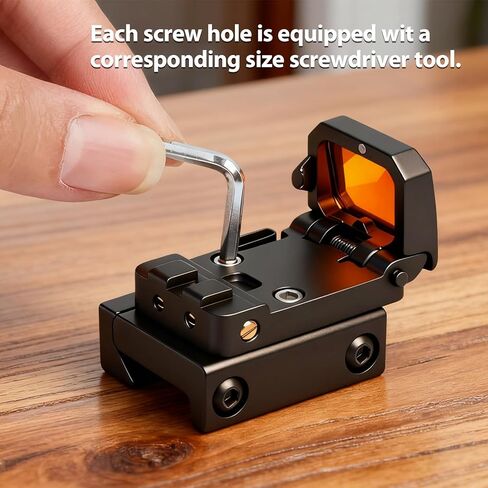 جهاز رؤية النقطة الحمراء الدقيقة القابل للطي مع قاعدة مرتفعة - طقم تثبيت عالمي للمسدسات والبنادق، متوافق مع قضبان Glock MOS وRMR وPicatinny in Kuwait