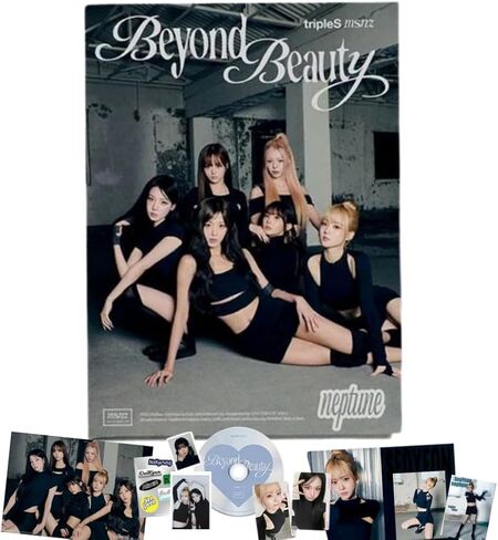 ألبوم مصغر لألبوم Beyond Beauty من TripleS msnz [إصدار Neptune] كتاب صور + قرص مضغوط + كائن فئة مزدوجة + صورة هوية + بطاقة مرئية in Kuwait
