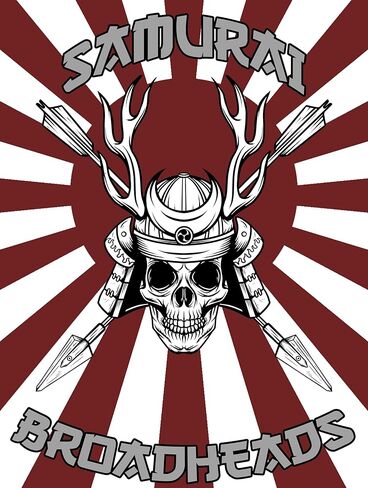 Overkill Samurai Bowhunting Broadheads, 125/150/200 Grains, Razor Sharp, Single Bevel Stainless Steel Blades, 1 1/8" Wide Cut, Bone Breaking, for All Bows & Crossbows, 3 Pack in Saudi Arabia