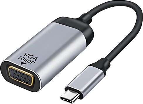 chenyang CY USB-C USB 3.1 Type C to VGA 1080p HDTV Adapter Cable with Silver Case for Mac & Laptop in Saudi Arabia
