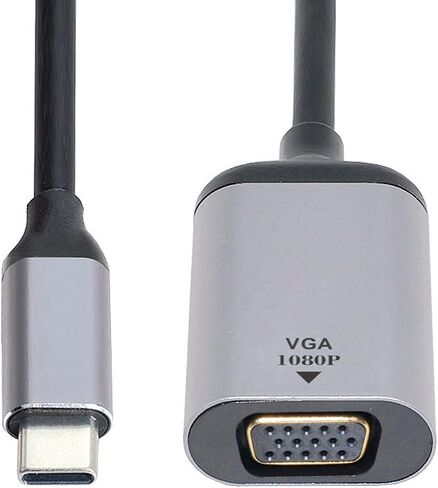 chenyang CY USB-C USB 3.1 Type C to VGA 1080p HDTV Adapter Cable with Silver Case for Mac & Laptop in Saudi Arabia