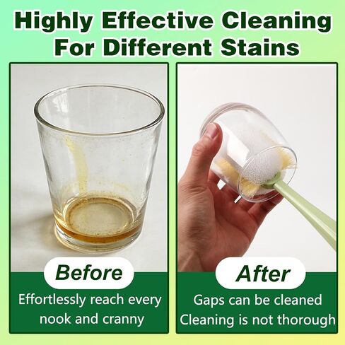 5-in-1 Bottle Cleaning Brush Set,Multifunctional Bottle Brush Cleaner,Bottle Brush Set,Long Handle Water Bottle Cleaner Brush,Straw Cleaner Brushs for Bottles Tumblers Glass Cups (Yellow+Green) in Saudi Arabia