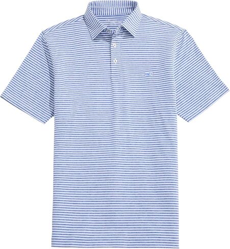 vineyard vines Heathered Winstead Sankaty Performance Polo, Wht/Yacht Blu/Amer, XL in Saudi Arabia