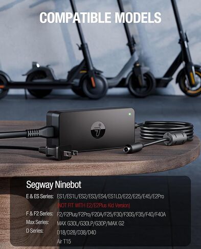 شاحن ZOVEEK 42V 1.7A الأصلي لـ Segway Ninebot - مصدر استبدال محول الطاقة 70W متوافق مع G2 G30LP E2Pro F2Pro F25 F30 F35 F40 D18 D28 D40 ES2 ES4 E22 E45 Air T15 in Kuwait