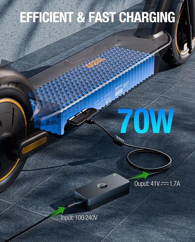 شاحن ZOVEEK 42V 1.7A الأصلي لـ Segway Ninebot - مصدر استبدال محول الطاقة 70W متوافق مع G2 G30LP E2Pro F2Pro F25 F30 F35 F40 D18 D28 D40 ES2 ES4 E22 E45 Air T15 in Kuwait
