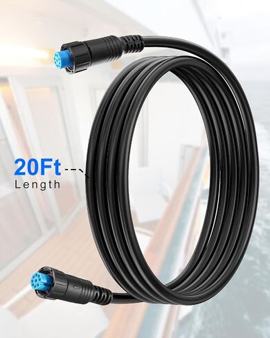 6 m / 20ft Marine Network Cable with Small Connector Compatible with Garmin GC 200 GLS 10 GMR Fantom 124/126/54/56 GXM 53/54 Panoptix LiveScope Replace 010-12528-01 in Saudi Arabia