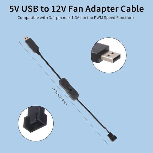 واقي شواية مروحة 92 مم مع حامل مشبك وكابل محول 5 فولت USB إلى 12 فولت لمروحة الكمبيوتر الخاملة 3Pin/4Pin - مجموعة تبريد DIY لخيمة النمو والدفيئة وحوض السمك وإضاءة النباتات والنباتات النضرة الداخلية والمزيد in Kuwait