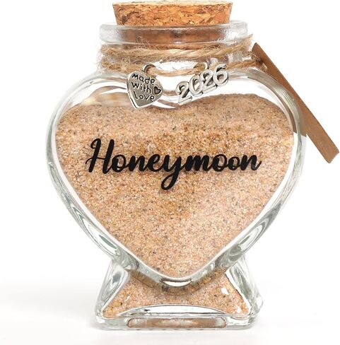 برطمان تذكار رملي لشهر العسل 2026 - هدايا حفل الزفاف، حفل زفاف شخصي، خطوبة وأساسيات شهر العسل تذكار سفر للأزواج، المتزوجين حديثًا، السيد والسيدة، العروس المستقبلية in Kuwait