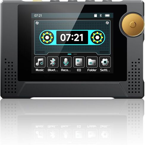 مشغل MP3 Phinistec F18 Retro بسعة 64 جيجابايت مع حافظة PU، مكبر صوت عالي الدقة، مشغل كاسيت MP3، واجهة مستخدم ديناميكية قديمة، شكل محرك الشريط، مشغل موسيقى MP3 بلوتوث محمول، عمر بطارية طويل 50 ساعة in Kuwait