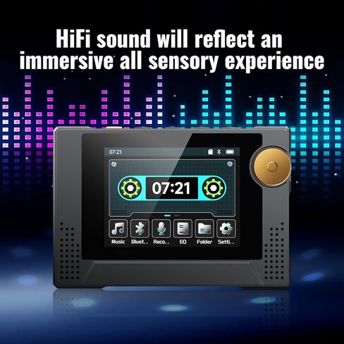 مشغل MP3 Phinistec F18 Retro بسعة 64 جيجابايت مع حافظة PU، مكبر صوت عالي الدقة، مشغل كاسيت MP3، واجهة مستخدم ديناميكية قديمة، شكل محرك الشريط، مشغل موسيقى MP3 بلوتوث محمول، عمر بطارية طويل 50 ساعة in Kuwait
