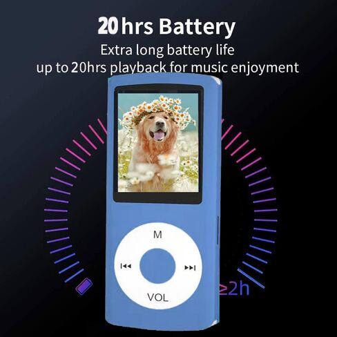 64GB MP3 Player, Hotechs MP3 Music Player with Slim Classic Digital LCD 1.82'' Screen Mini USB Port with FM Radio, Voice Record (Purple) in Saudi Arabia