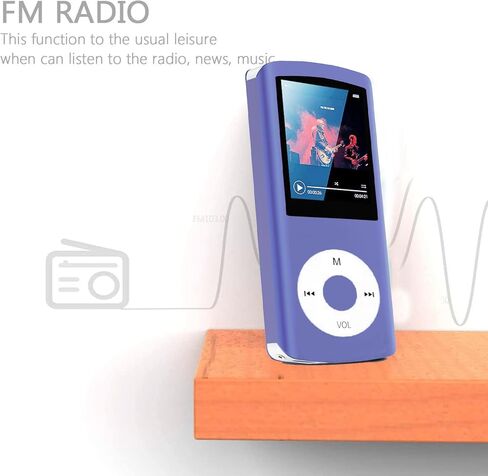64GB MP3 Player, Hotechs MP3 Music Player with Slim Classic Digital LCD 1.82'' Screen Mini USB Port with FM Radio, Voice Record (Purple) in Saudi Arabia