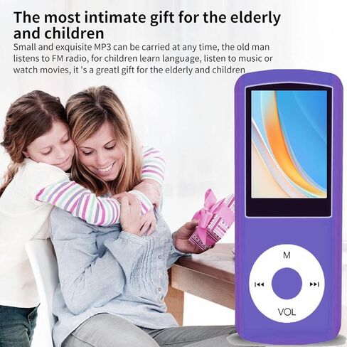 64GB MP3 Player, Hotechs MP3 Music Player with Slim Classic Digital LCD 1.82'' Screen Mini USB Port with FM Radio, Voice Record (Purple) in Saudi Arabia