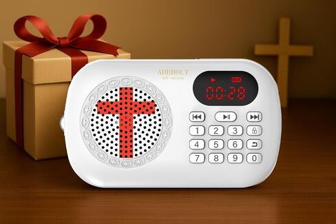 Portable Audio Bible Player, KJV Scripture Audio Device, Offline Rechargeable, Simple Button Design, White in Saudi Arabia