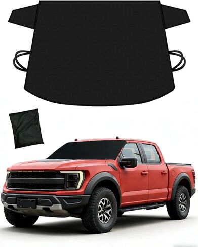 Windshield Cover for Ice and Snow | Heavy Duty 600D Oxford Fabric | Windshield Protector for Cars, SUVs, Trucks | Secure Fit Waterproof Frost Cover | Winter Car Accessories (69 * 42) in Saudi Arabia