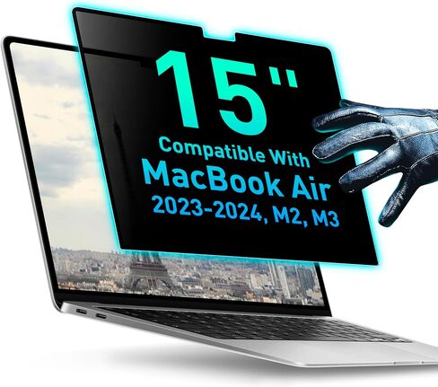 VINTEZ Magnetic Privacy Screen Compatible With MacBook Air 15" 2023, 2024, 2025, M2, M3 Anti-Blue Light Laptop Screen Protector Filter Blue Light Blocking Filter in Saudi Arabia