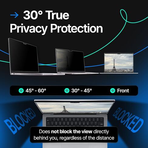 VINTEZ Magnetic Privacy Screen Compatible With MacBook Air 15" 2023, 2024, 2025, M2, M3 Anti-Blue Light Laptop Screen Protector Filter Blue Light Blocking Filter in Saudi Arabia