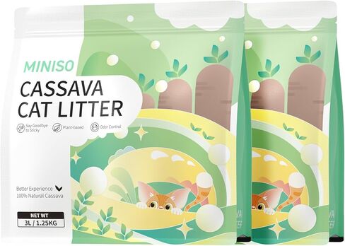 Miniso Cassava Clumping Cat Sterter 11lb (4 حزمة من 2.75 رطل أكياس) in Saudi Arabia