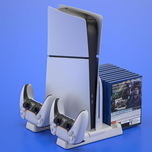ملحقات PS5 Slim، قاعدة شحن PS5 Slim مع مروحة تبريد - أبيض in Kuwait
