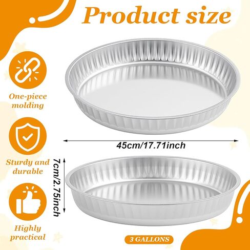 Zonon 3 Pcs Galvanized Steel Pan 3 Gallon Galvanized Drain Pan for Feeder Livestock, Oil Change Bright Zinc Corrosion-Resistant Finish in Saudi Arabia