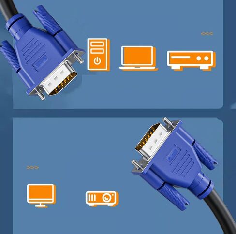 SVGA Super VGA Monitor 15PIN M/M Male to Male Cable Cord for PC TV HDTV Blue, Monitor Cable to TV Computer Monitor DVD Wire Cord 1PC in Saudi Arabia
