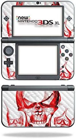 غلاف MightySkins من ألياف الكربون لجهاز Nintendo New 3DS XL (2015) - جمجمة القوس الوردي | لمسة نهائية واقية ومتينة من ألياف الكربون | سهل التطبيق والإزالة وتغيير الأنماط | صنع في الولايات المتحدة الأمريكية in Kuwait