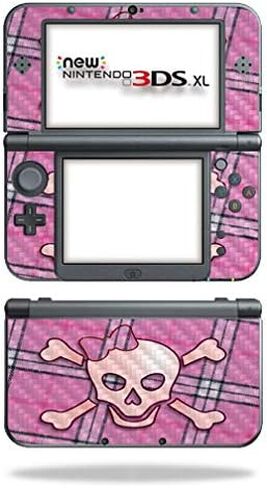 MightySkins Carbon Fiber Skin for Nintendo New 3DS XL (2015) - Pink Bow Skull | Protective, Durable Textured Carbon Fiber Finish | Easy to Apply, Remove, and Change Styles | Made in The USA in Saudi Arabia