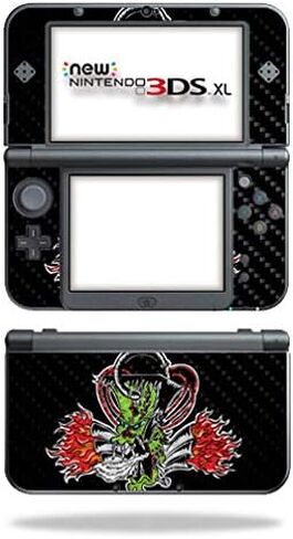 MightySkins Carbon Fiber Skin for Nintendo New 3DS XL (2015) - Pink Bow Skull | Protective, Durable Textured Carbon Fiber Finish | Easy to Apply, Remove, and Change Styles | Made in The USA in Saudi Arabia