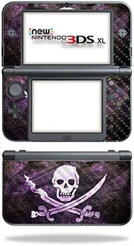 MightySkins Carbon Fiber Skin for Nintendo New 3DS XL (2015) - Pink Bow Skull | Protective, Durable Textured Carbon Fiber Finish | Easy to Apply, Remove, and Change Styles | Made in The USA in Saudi Arabia
