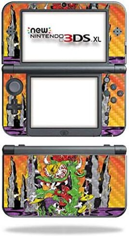 MightySkins Carbon Fiber Skin for Nintendo New 3DS XL (2015) - Pink Bow Skull | Protective, Durable Textured Carbon Fiber Finish | Easy to Apply, Remove, and Change Styles | Made in The USA in Saudi Arabia
