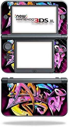 MightySkins Carbon Fiber Skin for Nintendo New 3DS XL (2015) - Pink Bow Skull | Protective, Durable Textured Carbon Fiber Finish | Easy to Apply, Remove, and Change Styles | Made in The USA in Saudi Arabia