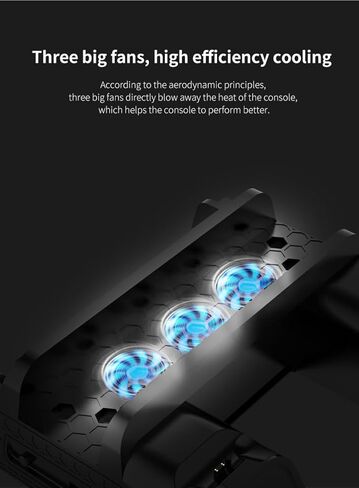 SOTY Cooling Stand for PlayStation 4 Accessory Kits, Cooling Fan Station for PS4 Slim/Pro/PlayStation 4 Consoles, Pro Vertical Stand with Dual Controller EXT Port Charger Dock Station & 12 Game Slots in Saudi Arabia