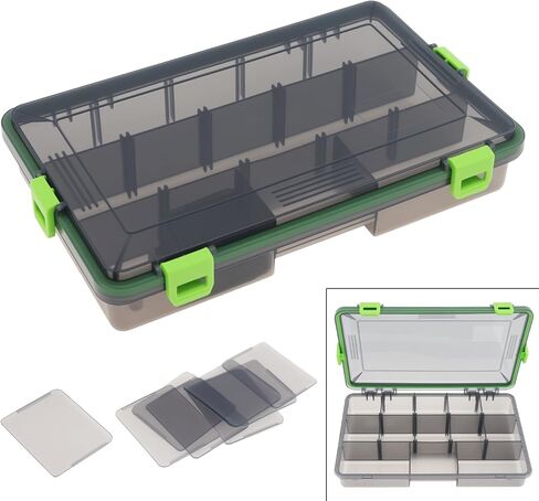 Fishing Lure Boxes, Waterproof Seal Bait Storage Case Fishing Tackle Storage Boxes, Hooks Organizer Containers (11.02 x 6.69 x 1.97 inch) in Saudi Arabia