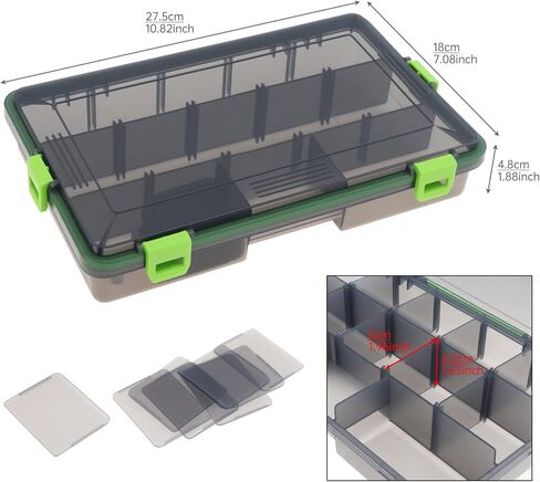 Fishing Lure Boxes, Waterproof Seal Bait Storage Case Fishing Tackle Storage Boxes, Hooks Organizer Containers (11.02 x 6.69 x 1.97 inch) in Saudi Arabia